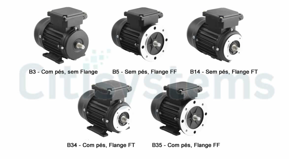 motor elétrico padrão pés flange