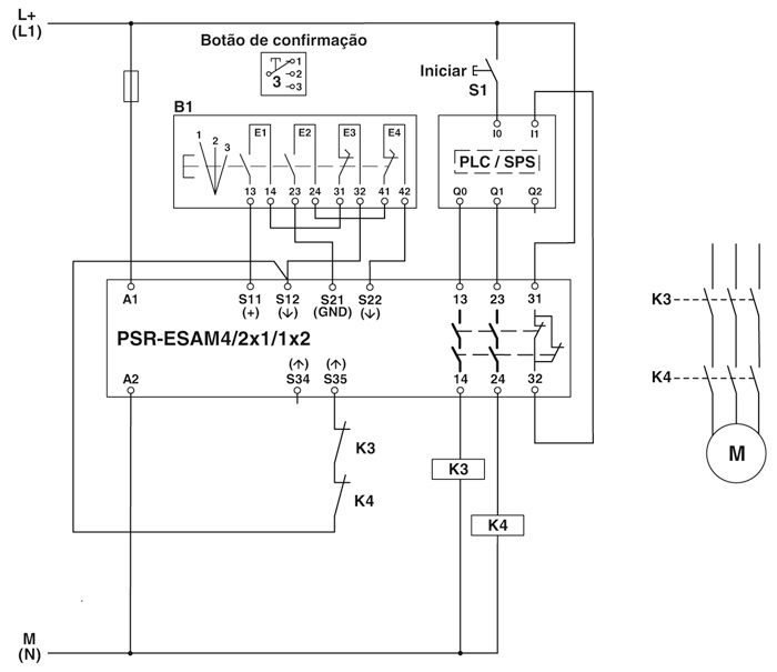 Rele de Segurança PSR-SCP- 24UC-ESAM4-2X1-1X2-2900525-1