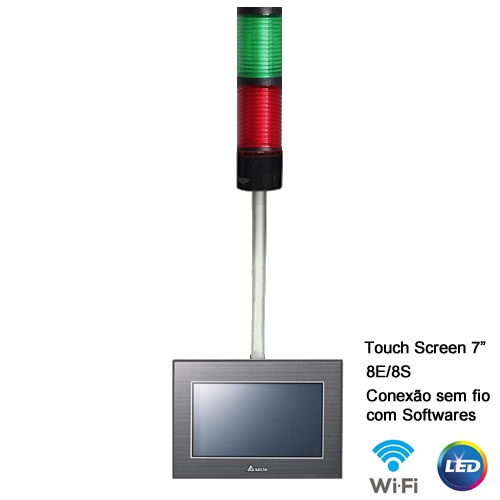 IHM com teclado e torre WI-FI 2 estágios Verm-Verd-220V - IND-IHMW2BP-220